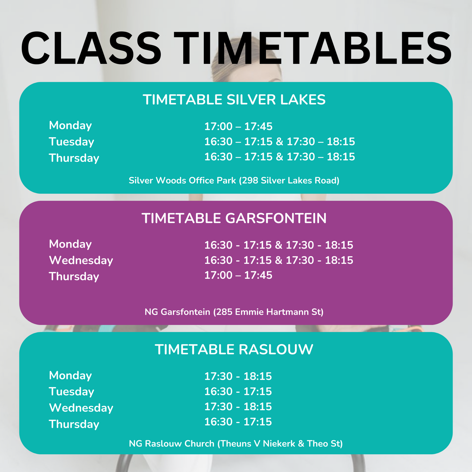 Our Class Timetable